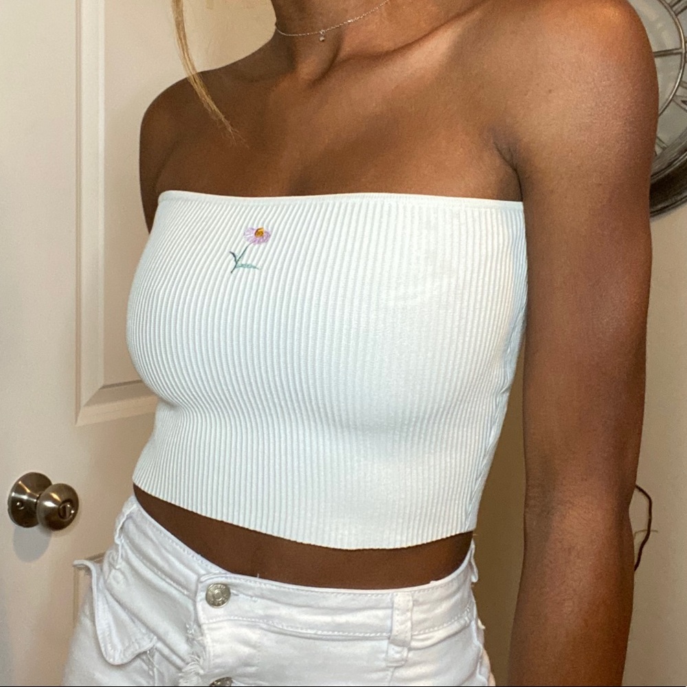 White bandeau top